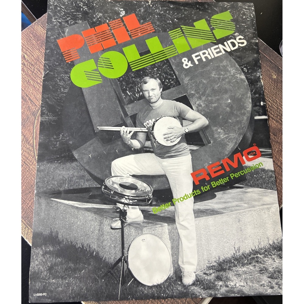 1983 Print Ad of Remo Roto Toms w Phil Collins & Friends 9" X 12"‎
